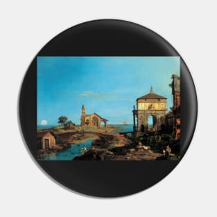 an island in the lagoon with a gateway and a church - Canaletto Pin