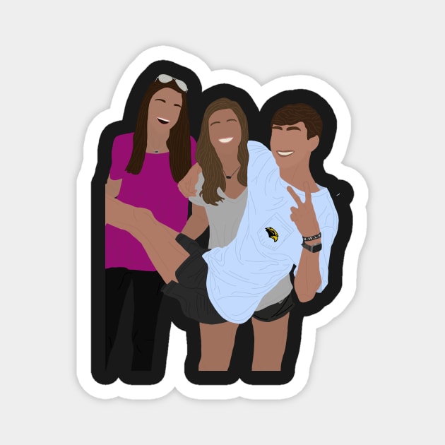 Zach, Kayla, & Haley! Sticker Magnet by haleynicole11