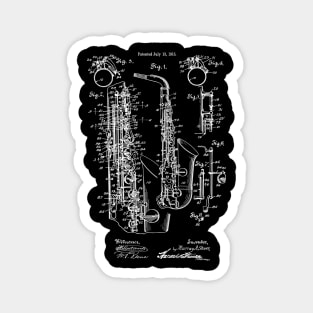 Saxophone Vintage 1915 Patent Print Magnet