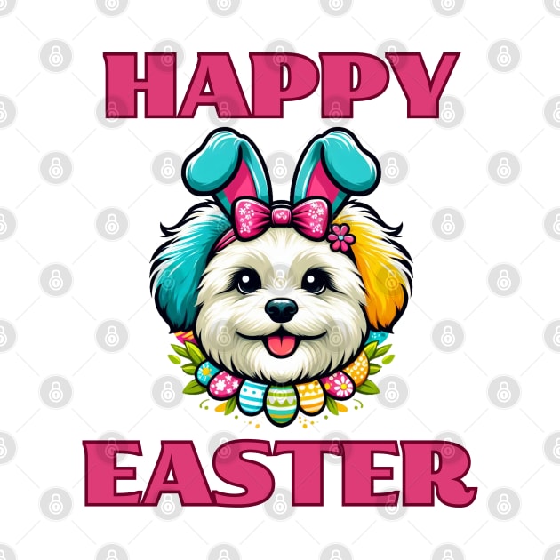 Maltipoo Easter Bunny by BukovskyART