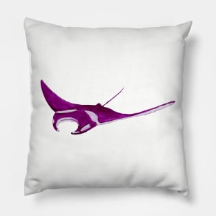 manta ray purple version watercolor way Pillow