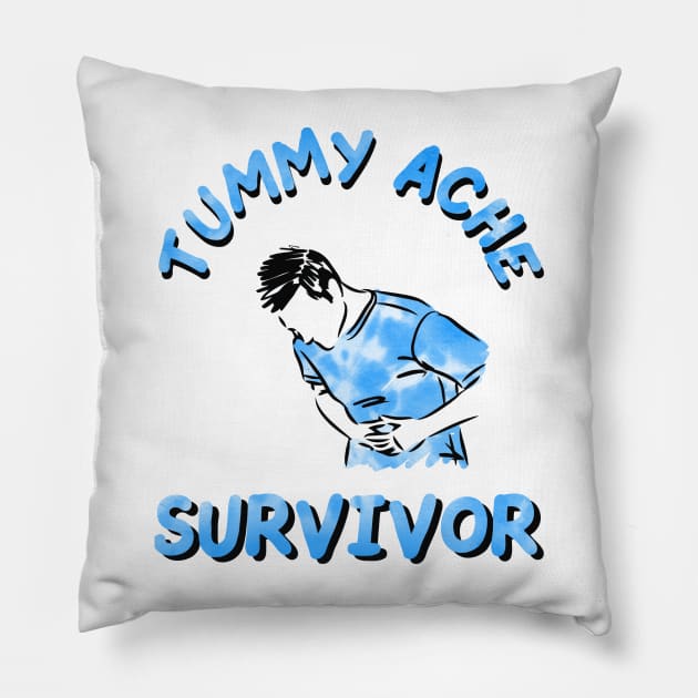 vintage tummy ache survivor tie dye Pillow by Olympussure