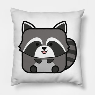 Kawaii Square Raccoon Pillow