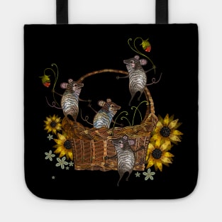 Sunflowers Mousses Embroidery Tote