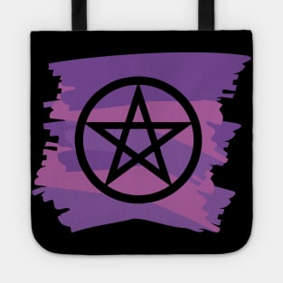 Pagan Pentagram Purple Paint Witch Magick Tote