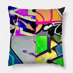 four graffiti designs Pillow