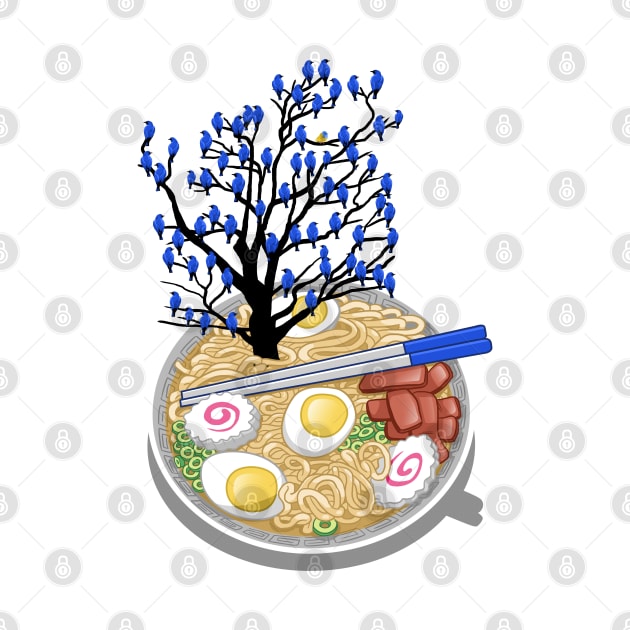 Ramen tree birds by albertocubatas