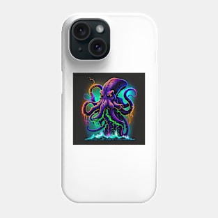 Kraken Angry Neon Colorful Purple Phone Case