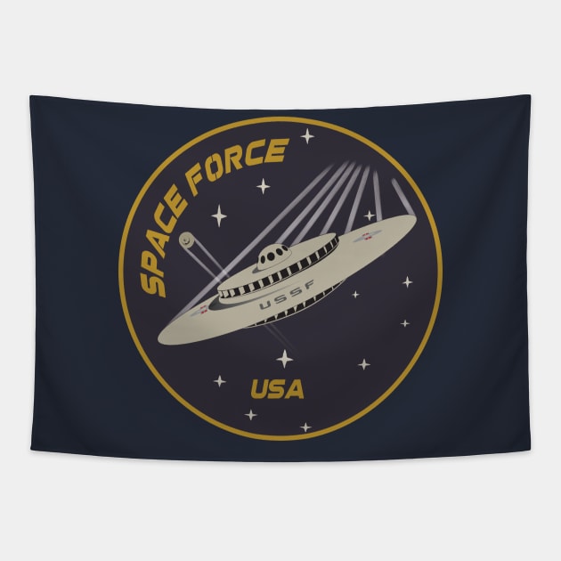 Space Force Mothership Medallion Tapestry by SunGraphicsLab