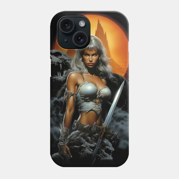 Silver Siren: Unyielding Gaze Phone Case by TooplesArt