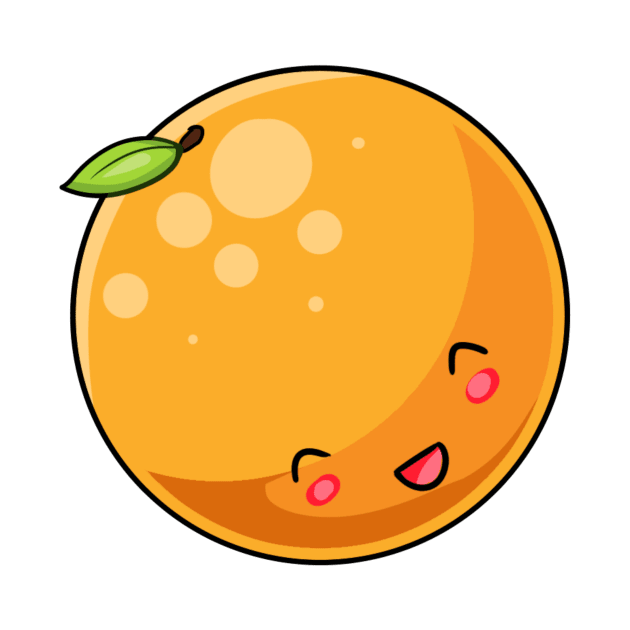 Kawaii orange fruit by Japanese Designs