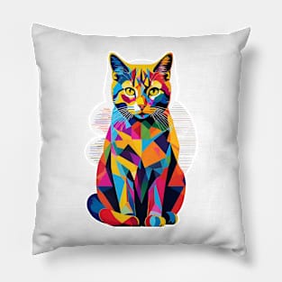 Cat Popart Rainbow Graffiti Pillow