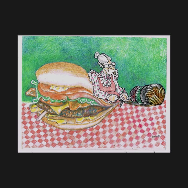 Grandma's Knitted Burger by ArtMagician