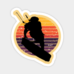 Kitesurfers Freestyle Kite Female Rider Vintage Sunset Retro Sunrise Magnet