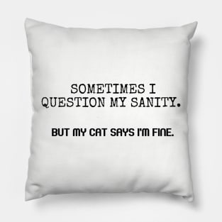 Sometimes I question my sanity. Pillow