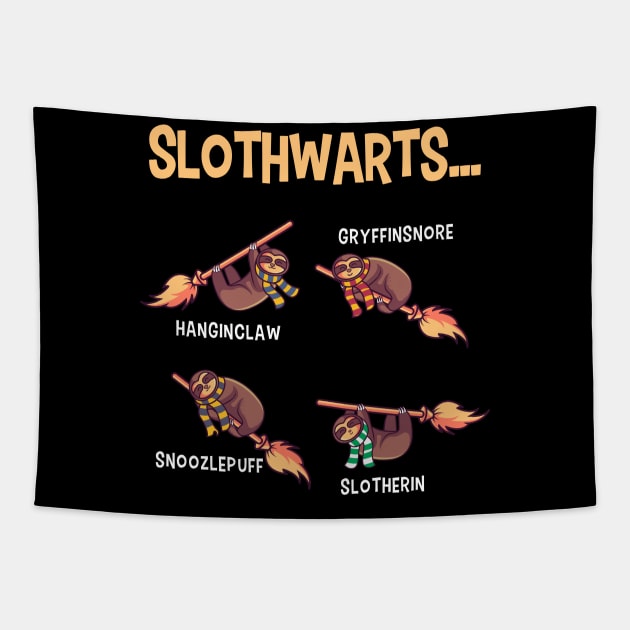 Sloth Magician Witches Halloween Sloth Tapestry by Delightful Designs