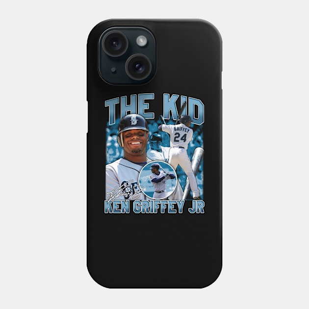 Ken Griffey Jr The Kid Basketball Legend Signature Vintage Retro 80s 90s Bootleg Rap Style Phone Case by CarDE