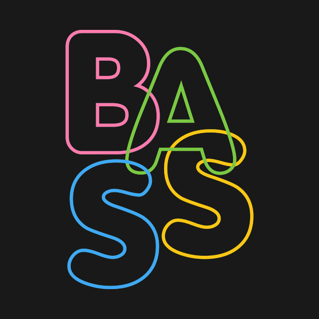 Modern LGBTQ Color BASS Typography for bassists by jodotodesign