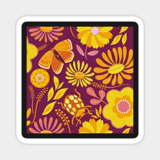 Golden summer florals Magnet