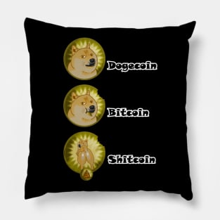 Dogecoin, Bitcoin, Shitcoin Meme Pillow