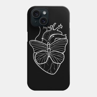 Butterfly heart white Phone Case