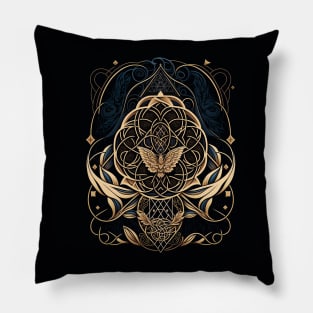 Fancy Art Nouveau Sacred Geometry Crest Pillow