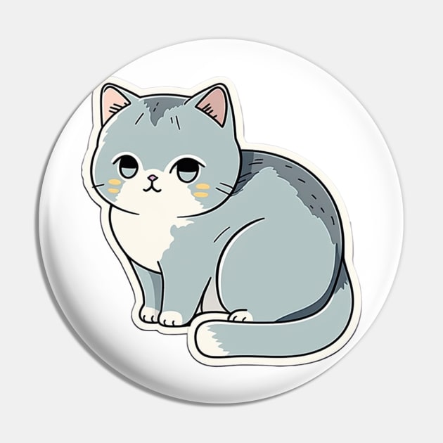 Charming British Short Hair Cat Sticker Pin by cptpuggles