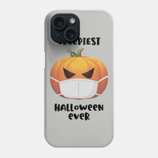 Creepiest halloween ever, pumpkin in a mask Phone Case