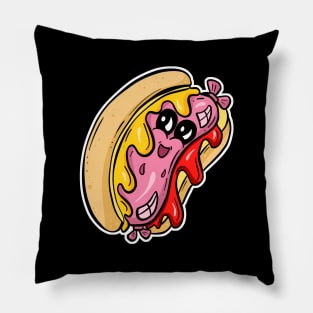 Hotdog Weiner Cartoon Sweet Sally Pillow