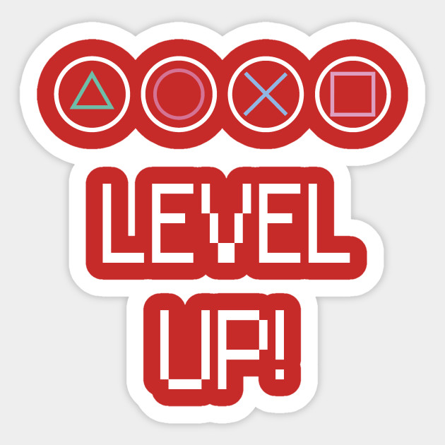 Level Up Video Gaming Design Level Up Sticker Teepublic Uk