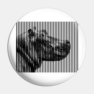 Hippo Close-up Anamorphic Pop Art Pin