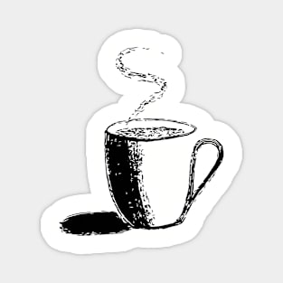 A Cup of Coffee Charcoal Magnet