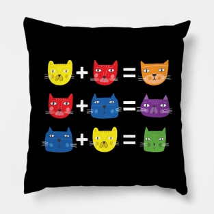 Cat Themed Color Theory for Art Teacher Artist Pillow