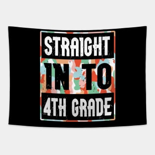 Straight Into 4th Grade Student Teacher Happy Back To School Tapestry