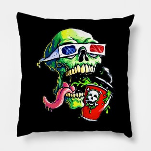 fantasy 3d skull movie time Pillow