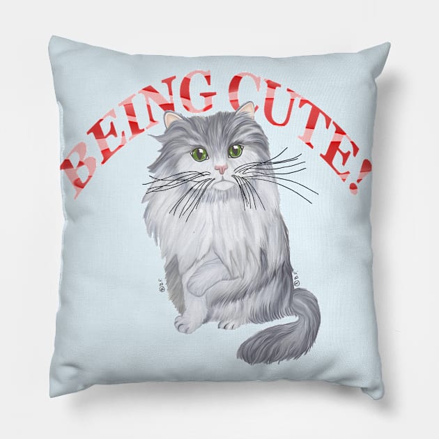 RAGAMUFFIN CAT BEING CUTE Pillow by BeritValk