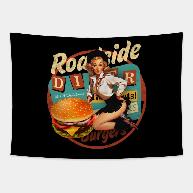 Celebrate Hamburger day Tapestry by Trazzo