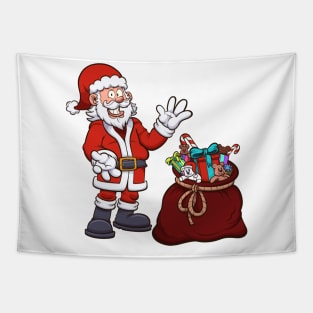 Santa Claus With Bag Of Presents Tapestry