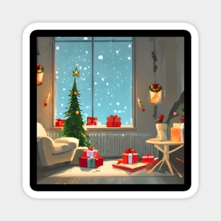 Christmas Vibes Love Christmas Trees During Holiday Season Partying Alone at Home Magnet