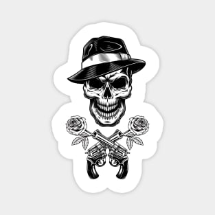 Skull Drawing, Skull Gangster Tattoo Magnet