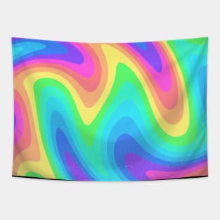 Groovy Swirl Abstract Rainbow Tapestry