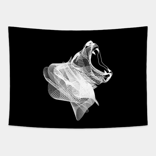 Dramabite Linear Lion Tapestry by dramabite