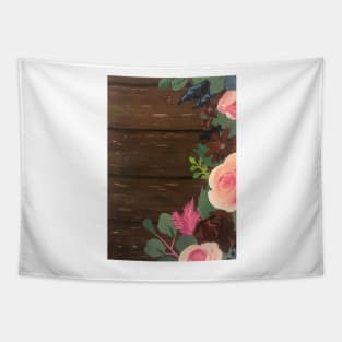 Rustic Painted Florals Tapestry