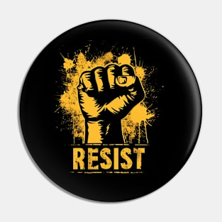 Resist Protest fist - Yellow Gold Pin