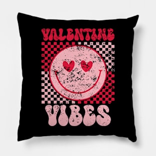 Groovy Valentine Vibes Valentines Day Pillow