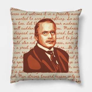 Carl Jung Portrait and Quote Pillow