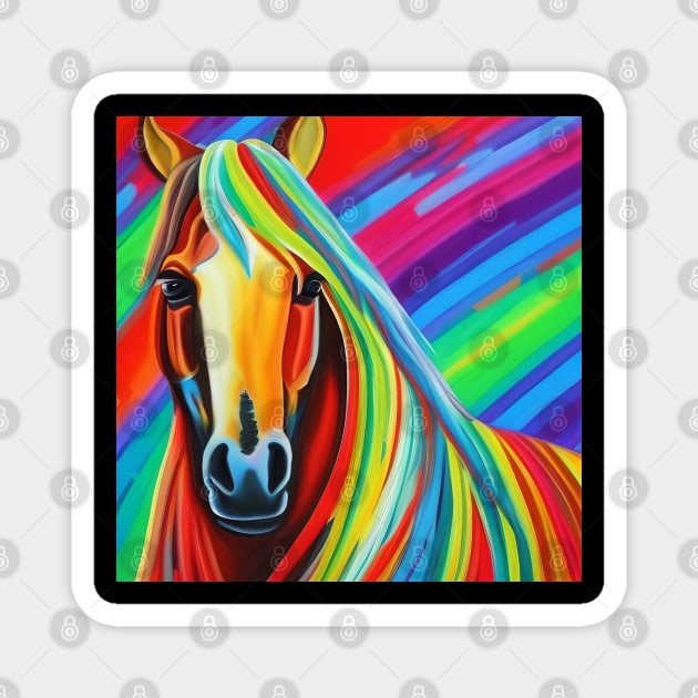 Horse Rainbow Painting Magnet by KayBee Gift Shop