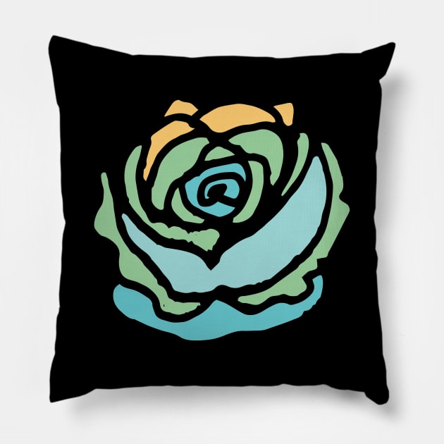 Wild Rose Green Pillow by bruxamagica