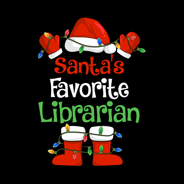 Santa's Favorite Librarian Funny Christmas Pajamas by cloverbozic2259lda