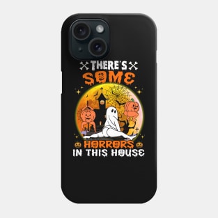 There's Some Horrors In This House Funny Retro Halloween T-Shirt Phone Case